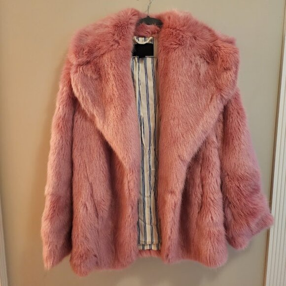 J. Crew Jackets & Blazers - J. Crew Pink Faux-Fur Jacket